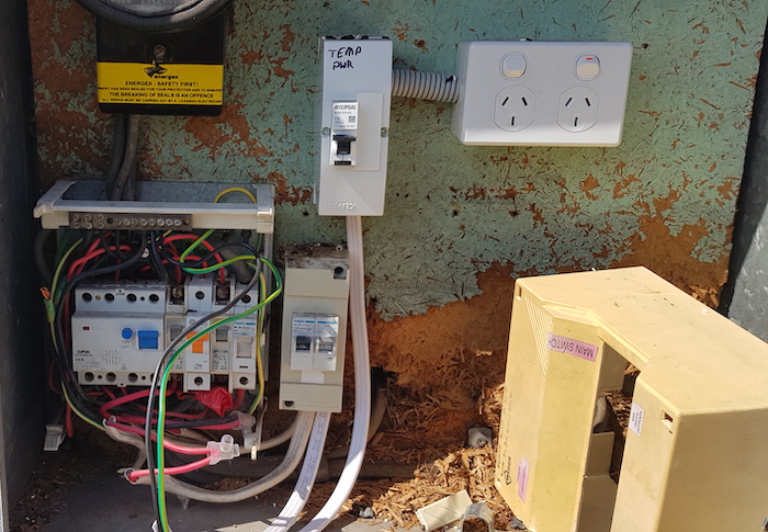 Electrical cabling, sockets and switches needing repair