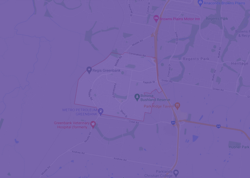 Purple map highlighting Boronia Heights